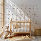 Boho Bow Wall Stickers, Neutral Nursery Decor, Tan Bow Polka Dot Wall Decals, Gender Neutral Kids Room Baby Peel and Stick Wall Art