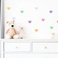 Rainbow Heart Wall Stickers, Colourful Heart Wall Decals, Pastel Nursery Decor, Girls Kids Room Playroom Peel and Stick Wall Art