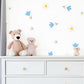 Flower Wall Stickers, Boho Floral Nursery Decor, Blue Tulip Daisy Wall Decals, Scandi Kids Room Baby Neutral Peel and Stick Wall Art