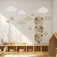 Sheep Wall Stickers, Lamb Nursery Decor, Neutral Cloud Star Wall Decals, Counting Sheep Kids Room Baby Nursery Peel and Stick Art