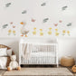 Duck Wall Stickers, Duck Nursery Decor, Duckling Daisy Butterfly Wall Decals, Neutral Farmhouse Kids Room Baby Nursery Peel and Stick Art