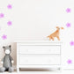 Daisy Wall Stickers, Retro Flower Wall Decals, Purple Lilac Floral Nursery Decor, Girls Room Kids Bedroom Peel and Stick Wall Art