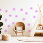 Daisy Wall Stickers, Retro Flower Wall Decals, Purple Lilac Floral Nursery Decor, Girls Room Kids Bedroom Peel and Stick Wall Art
