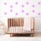 Daisy Wall Stickers, Retro Flower Wall Decals, Purple Lilac Floral Nursery Decor, Girls Room Kids Bedroom Peel and Stick Wall Art