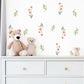 Wildflower Wall Stickers, Daisy Nursery Decor, Boho Floral Leaf Wall Decals, Girls Kids Room Baby Neutral Peel and Stick Wall Art