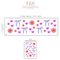 Bow Wall Stickers, Coquette Blossom Heart Nursery Decor, Pink Flower Purple Bow Wall Decals, Girls Room Baby Girl Peel and Stick Art