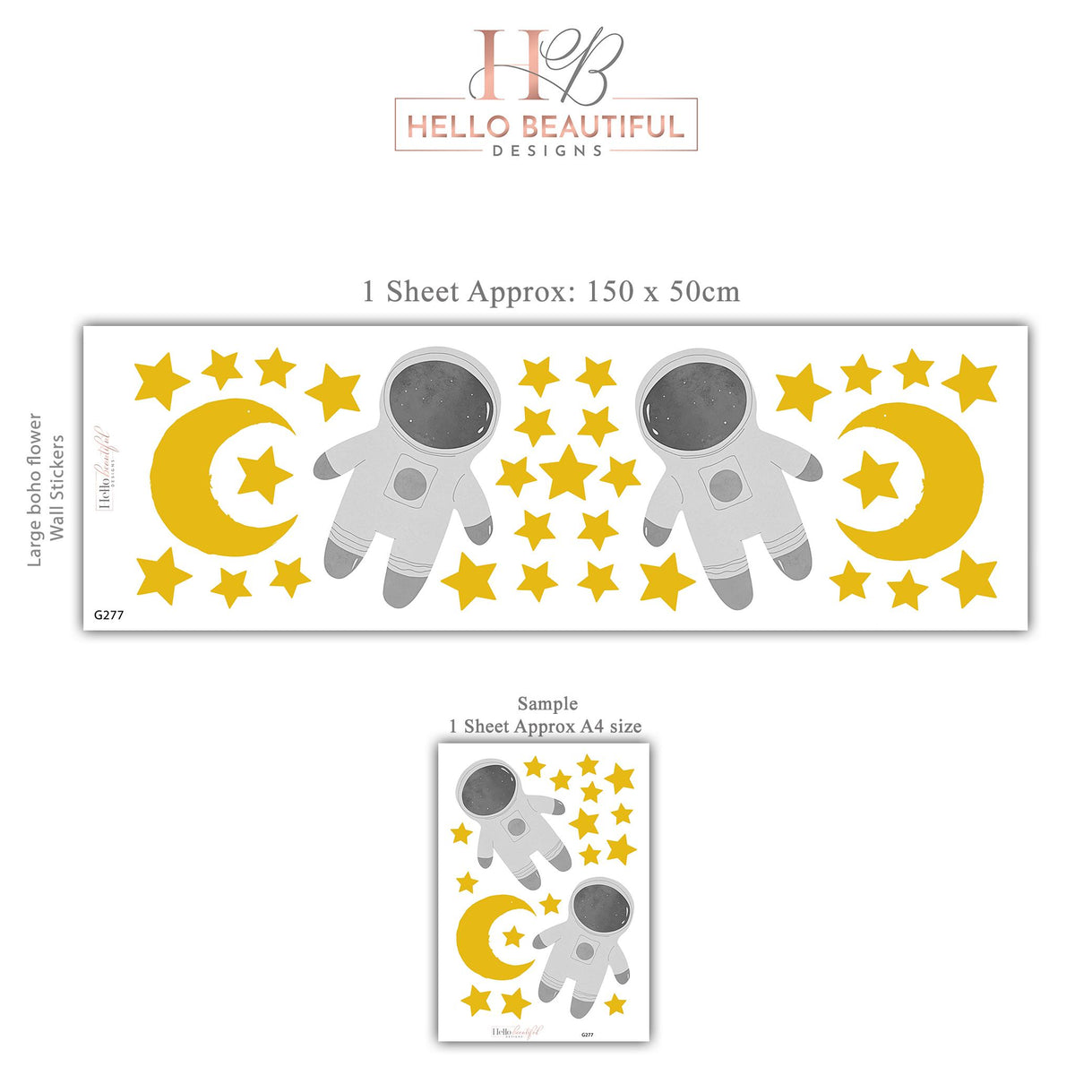 Astronaut Wall Stickers, Space Nursery Decor, Moon Star Astronaut Wall Decals, Boys Kids Room Baby Boy Peel and Stick Wall Art
