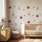 Apple Wall Stickers, Red Apple Nursery Decor, Watercolour Fruit Wall Decals, Kids Room Kitchen Playroom Peel and Stick Wall Art