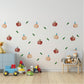 Apple Wall Stickers, Red Apple Nursery Decor, Watercolour Fruit Wall Decals, Kids Room Kitchen Playroom Peel and Stick Wall Art