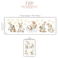 Bunny Wall Stickers, Vintage Bunny Nursery Decor, Sleepy Rabbit Cloud Wall Decals, Neutral Kids Room Baby Peel and Stick Wall Art
