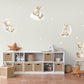 Bunny Wall Stickers, Sleepy Bunny Nursery Decor, Moon Star Rabbit Hot Air Balloon Wall Decals, Neutral Kids Room Peel and Stick Wall Art