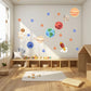 Planet Wall Stickers, Solar System Nursery Decor, Space Rocket Astronaut Wall Decals, Boys Kids Room Educational Peel and Stick Art