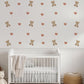 Teddy Bear Wall Stickers, Teddy Bear Nursery Decor, Boho Heart Wall Decals, Neutral Kids Room Baby Nursery Peel and Stick Wall Art