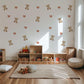 Teddy Bear Wall Stickers, Teddy Bear Nursery Decor, Boho Heart Wall Decals, Neutral Kids Room Baby Nursery Peel and Stick Wall Art