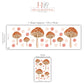 Mushroom Wall Stickers, Boho Toadstool Nursery Decor, Pink Dot Mushroom Wall Decals, Girls Kids Room Baby Peel and Stick Wall Art