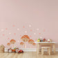 Mushroom Wall Stickers, Boho Toadstool Nursery Decor, Pink Dot Mushroom Wall Decals, Girls Kids Room Baby Peel and Stick Wall Art