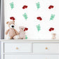 Moth Wall Stickers, Red Moth Leaf Nursery Decor, Botanical Folk Wall Decals, Boho Kids Room Baby Neutral Peel and Stick Wall Art