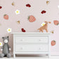 Ladybird Bee and Strawberry Wall Stickers, Garden Nursery Decor, Daisy Wall Decals, Girls Room, Peel and Stick