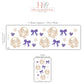 Bunny Wall Stickers, Cute Bunny Nursery Decor, Purple Bows Hearts Stars, Girls Room Kids Bedroom Rabbit Peel and Stick Wall Art
