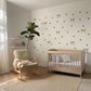 Boho Bow Wall Stickers, Neutral Nursery Decor, Tan Bow Polka Dot Wall Decals, Gender Neutral Kids Room Baby Peel and Stick Wall Art