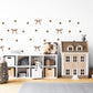 Boho Bow Wall Stickers, Neutral Nursery Decor, Tan Bow Polka Dot Wall Decals, Gender Neutral Kids Room Baby Peel and Stick Wall Art