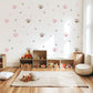 Paw Print Wall Stickers, Pink Puppy Paw Nursery Decor, Hearts Sparkles Kids Room, Girls Bedroom Cat Dog Peel and Stick Wall Art