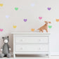 Rainbow Heart Wall Stickers, Colourful Heart Wall Decals, Pastel Nursery Decor, Girls Kids Room Playroom Peel and Stick Wall Art