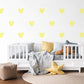 Yellow Heart Wall Stickers, Doodle Heart Decals, Gender Neutral Nursery Decor, Kids Room Playroom, Peel and Stick
