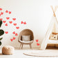 Red Heart Wall Stickers, Love Heart Wall Decals, Valentines Nursery Kids Room Decor, Girls Bedroom Playroom Peel and Stick Wall Art