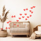 Red Heart Wall Stickers, Love Heart Wall Decals, Valentines Nursery Kids Room Decor, Girls Bedroom Playroom Peel and Stick Wall Art