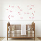 Pink Bow Wall Stickers, Coquette Heart Nursery Decor, Bow and Heart Wall Decals, Girls Room Baby Girl Nursery Peel and Stick Wall Art