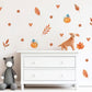 Pumpkin Wall Stickers, Autumn Nursery Decor, Fall Leaves Heart Wall Decals, Kids Room Halloween Boho Neutral Peel and Stick Wall Art