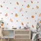 Pumpkin Wall Stickers, Autumn Nursery Decor, Fall Leaves Heart Wall Decals, Kids Room Halloween Boho Neutral Peel and Stick Wall Art
