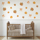 Autumn Leaf Wall Stickers, Fall Leaf Bow Nursery Decor, Maple Leaves Wall Decals, Kids Room Boho Neutral Seasonal Peel and Stick Art