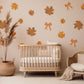 Autumn Leaf Wall Stickers, Fall Leaf Bow Nursery Decor, Maple Leaves Wall Decals, Kids Room Boho Neutral Seasonal Peel and Stick Art