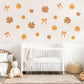 Autumn Leaf Wall Stickers, Fall Leaf Bow Nursery Decor, Maple Leaves Wall Decals, Kids Room Boho Neutral Seasonal Peel and Stick Art