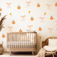 Pumpkin Wall Stickers, Autumn Coquette Nursery Decor, Bow Tulip Pumpkin Wall Decals, Girls Kids Room Baby Seasonal Peel and Stick Art