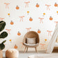Pumpkin Wall Stickers, Autumn Coquette Nursery Decor, Bow Tulip Pumpkin Wall Decals, Girls Kids Room Baby Seasonal Peel and Stick Art