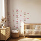Pink Flower Wall Stickers, Boho Heart Tulip Nursery Decor, Floral Heart Wall Decals, Girls Room Baby Girl Peel and Stick Wall Art