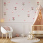 Pink Flower Wall Stickers, Boho Heart Tulip Nursery Decor, Floral Heart Wall Decals, Girls Room Baby Girl Peel and Stick Wall Art