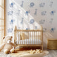 Safari Wall Stickers, Safari Nursery Decor, Blue Grey Jungle Animal Wall Decals, Baby Boy Kids Room Lion Elephant Peel and Stick Art