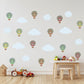 Hot Air Balloon Wall Stickers, Cloud and Rainbow Nursery Decor, Boho Balloon Wall Decals, Kids Room, Peel and Stick