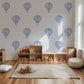 Hot Air Balloon Wall Stickers, Blue Balloon Nursery Decor, Watercolour Balloon Wall Decals, Baby Boy Kids Room Peel and Stick Wall Art