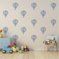 Hot Air Balloon Wall Stickers, Blue Balloon Nursery Decor, Watercolour Balloon Wall Decals, Baby Boy Kids Room Peel and Stick Wall Art