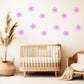 Daisy Wall Stickers, Retro Flower Wall Decals, Purple Lilac Floral Nursery Decor, Girls Room Kids Bedroom Peel and Stick Wall Art