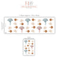 Mushroom Wall Stickers, Boho Woodland Nursery Decor, Muted Mushroom Moth Wall Decals, Kids Room Gender Neutral Baby Peel and Stick Art