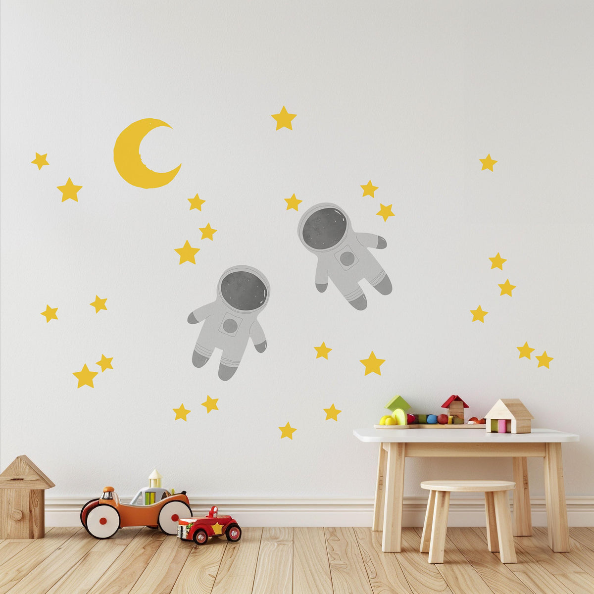 Astronaut Wall Stickers, Space Nursery Decor, Moon Star Astronaut Wall Decals, Boys Kids Room Baby Boy Peel and Stick Wall Art