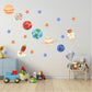Planet Wall Stickers, Solar System Nursery Decor, Space Rocket Astronaut Wall Decals, Boys Kids Room Educational Peel and Stick Art