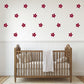 Flower Wall Stickers, Burgundy Daisy Nursery Decor, Retro Floral Wall Decals, Girls Kids Room Baby Scandi Peel and Stick Wall Art