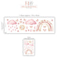 Boho Rainbow Wall Stickers, Pink Sun Cloud Nursery Decor, Butterfly Heart Wall Decals, Girls Kids Room Baby Peel and Stick Wall Art
